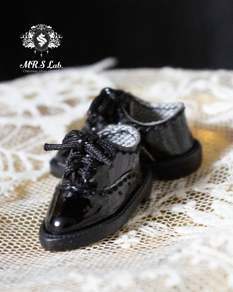 ドールシューズ:【Original】Wing - tip Oxford ウィングチップオックスフォード ブラック 黒 エナメル