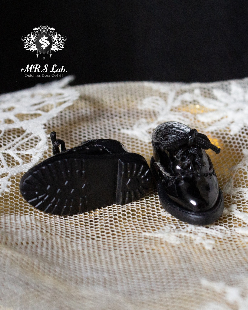 ドールシューズ:【Original】Wing - tip Oxford ウィングチップオックスフォード ブラック 黒 エナメル