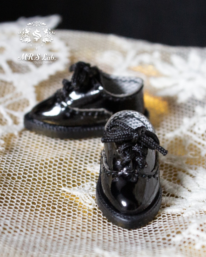 ドールシューズ:【Original】Wing - tip Oxford ウィングチップオックスフォード ブラック 黒 エナメル