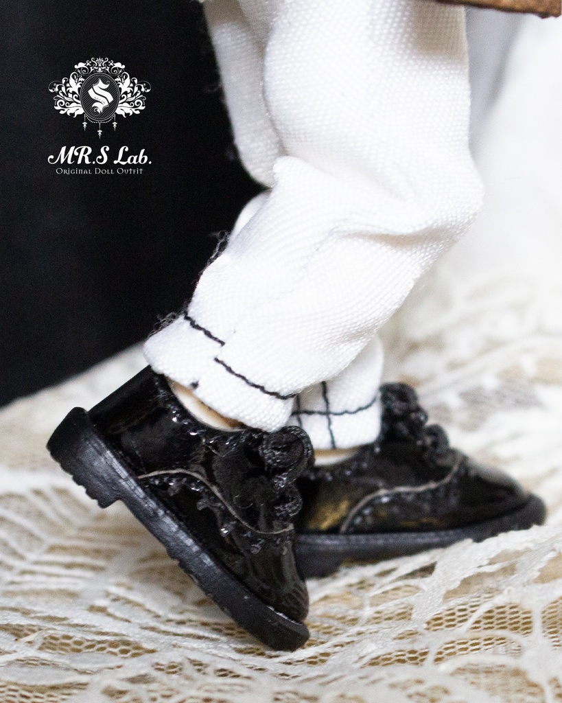 ドールシューズ:【Original】Wing - tip Oxford ウィングチップオックスフォード ブラック 黒 エナメル