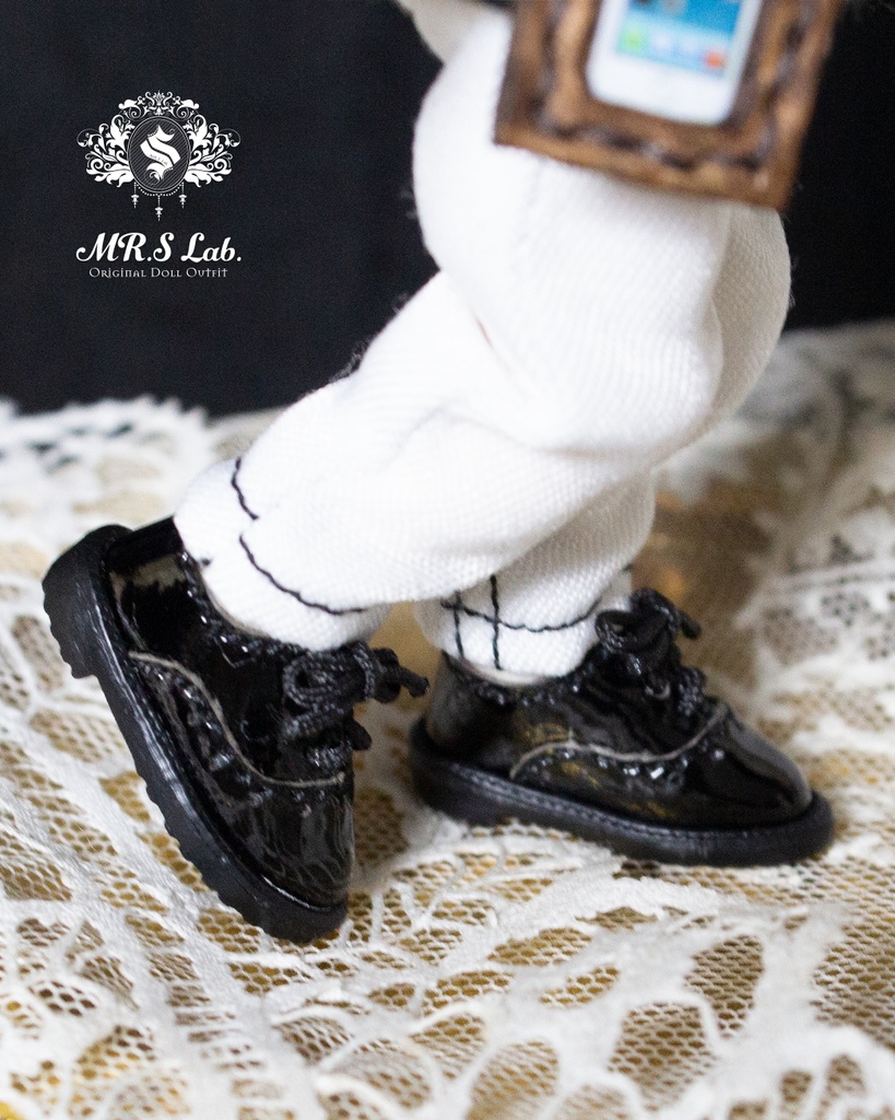 ドールシューズ:【Original】Wing - tip Oxford ウィングチップオックスフォード ブラック 黒 エナメル