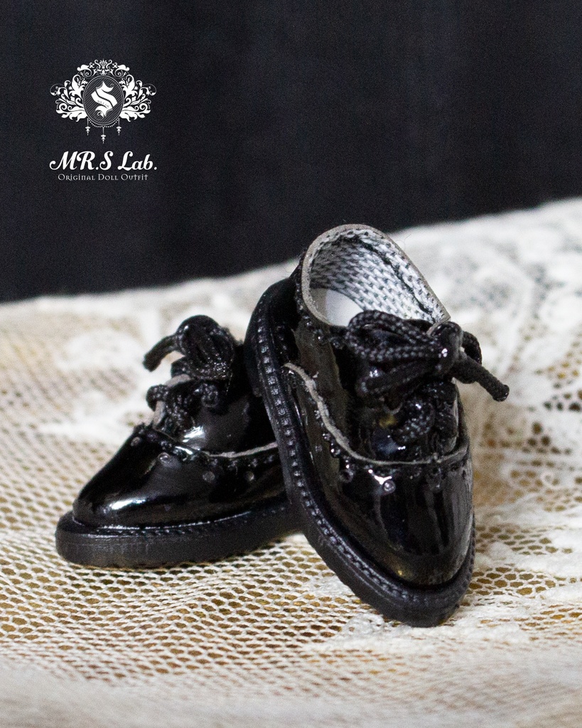 ドールシューズ:【Original】Wing - tip Oxford ウィングチップオックスフォード ブラック 黒 エナメル