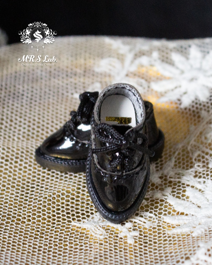 ドールシューズ:【Original】Wing - tip Oxford ウィングチップオックスフォード ブラック 黒 エナメル