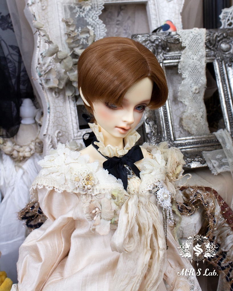 ドールウィッグ 耐熱:Side Part Short サイドパートショート ココナッツブラウン 8-9 inch