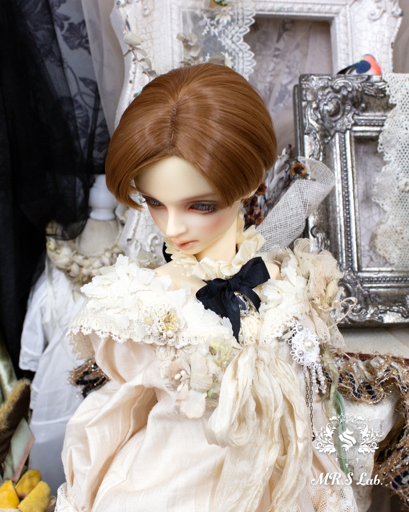 ドールウィッグ 耐熱:Side Part Short サイドパートショート ココナッツブラウン 8-9 inch