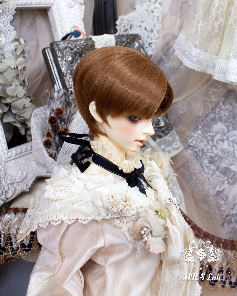 ドールウィッグ 耐熱:Side Part Short サイドパートショート ココナッツブラウン 8-9 inch