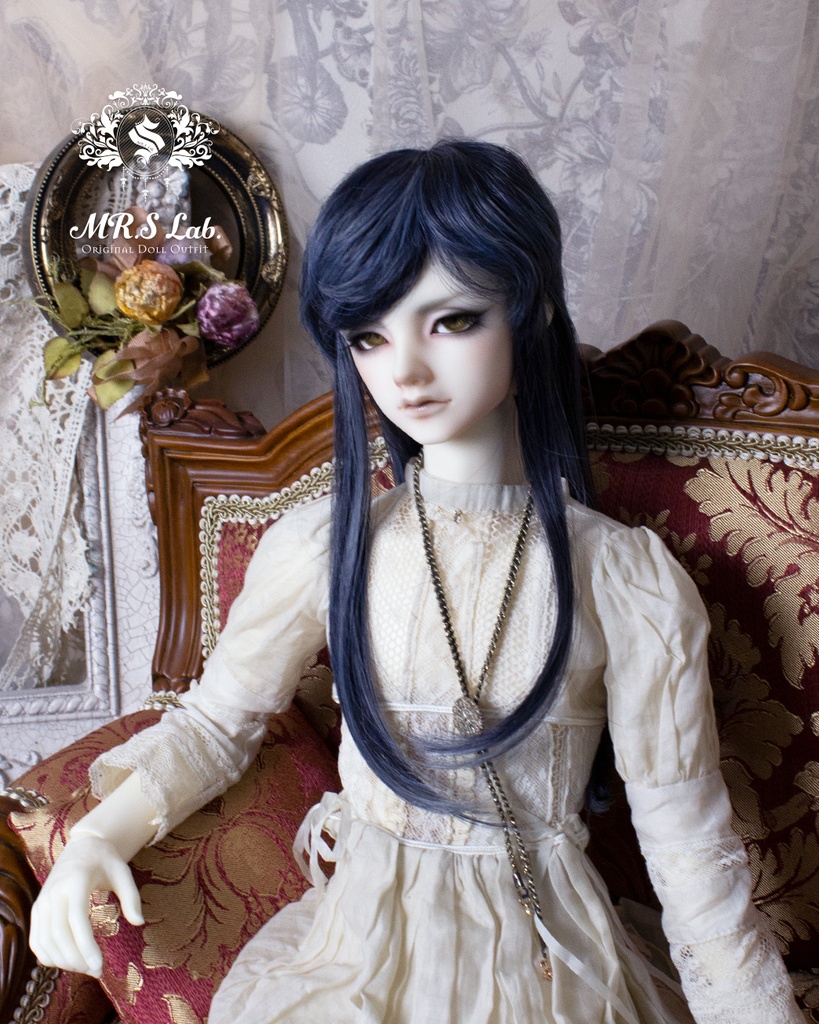 ドールウィッグ 耐熱:【Original REASONABLE label】Mash Wolf Long マッシュウルフロング ネイビーミックス 8-9inch