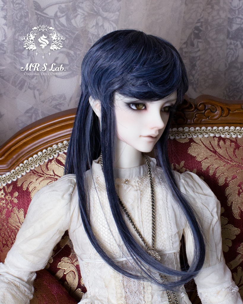 ドールウィッグ 耐熱:【Original REASONABLE label】Mash Wolf Long マッシュウルフロング ネイビーミックス 8-9inch