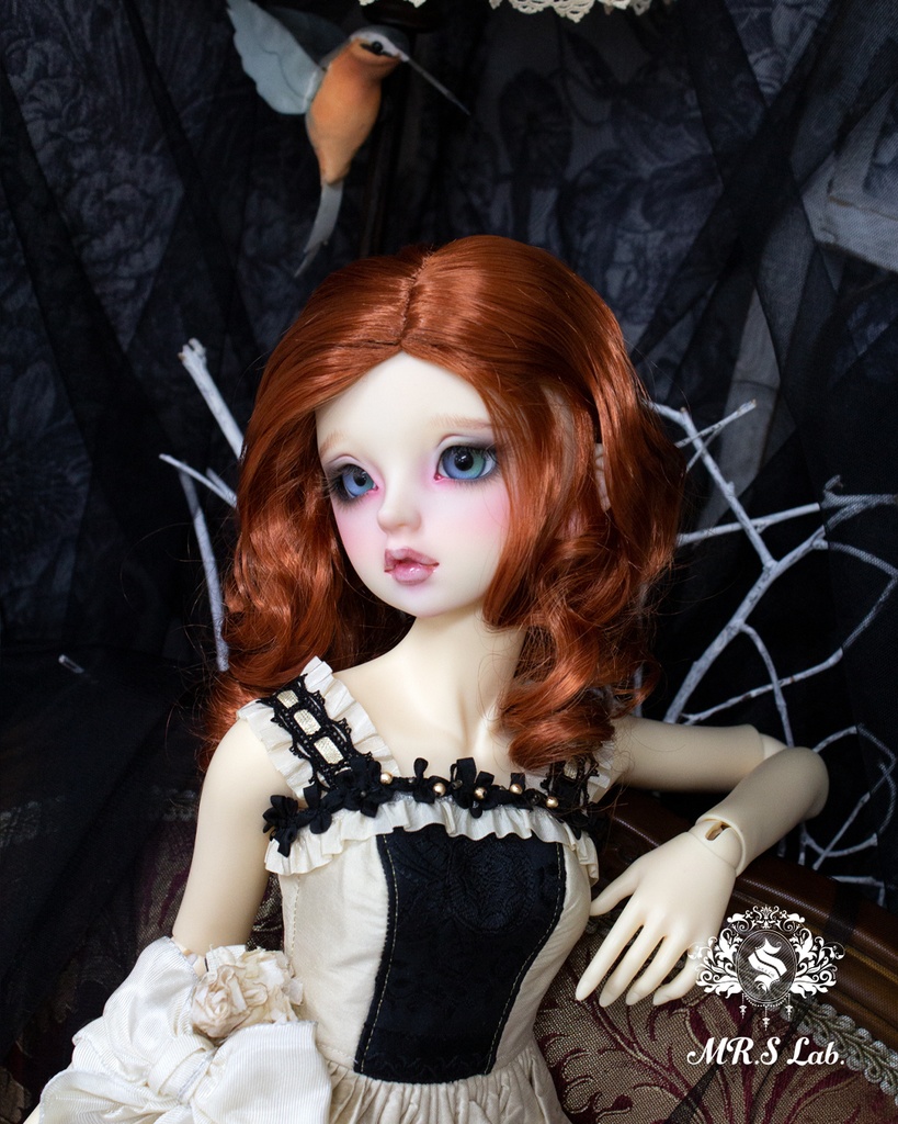 ドールウィッグ モヘア:Vertical Center Part バーティカルセンターパート レッドウッド 8-9 inch