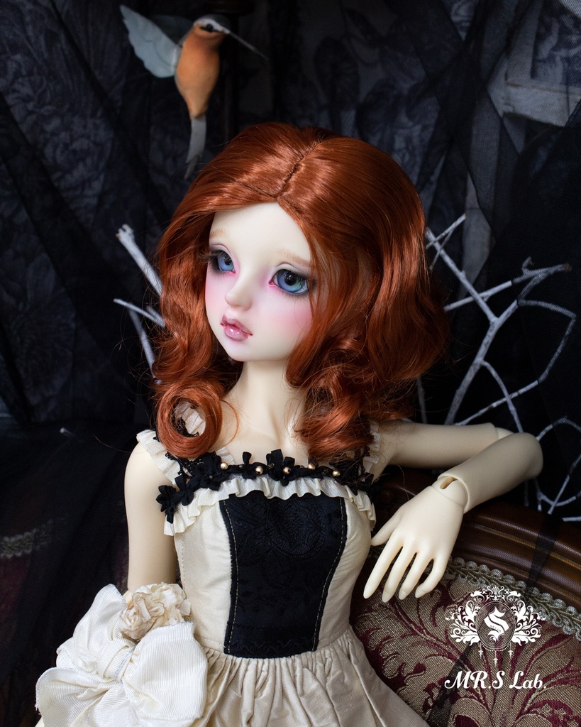 ドールウィッグ モヘア:Vertical Center Part バーティカルセンターパート レッドウッド 8-9 inch