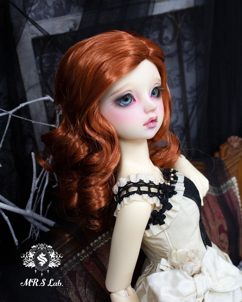 ドールウィッグ モヘア:Vertical Center Part バーティカルセンターパート レッドウッド 8-9 inch