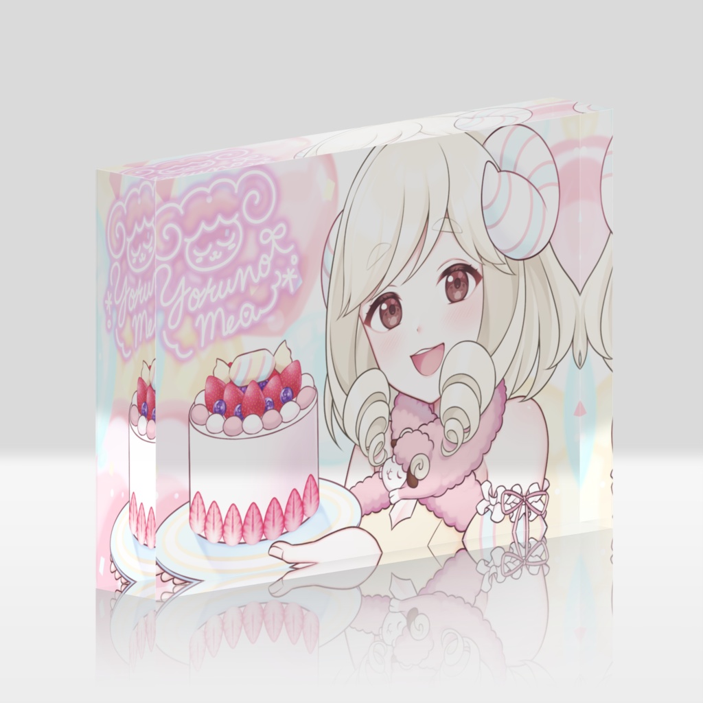 夜呑メア／アクリルブロック／サイン入り