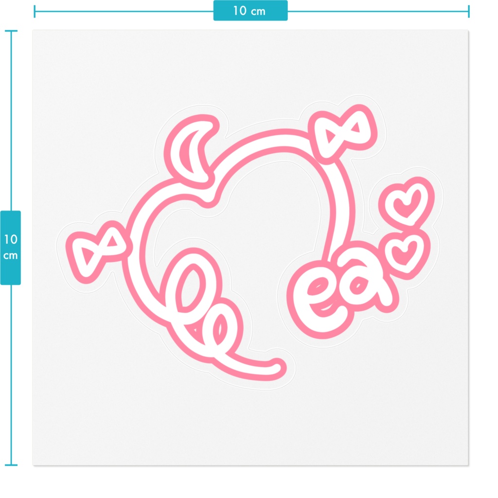 夜呑メア/ステッカー/手書きサイン/100×100mm