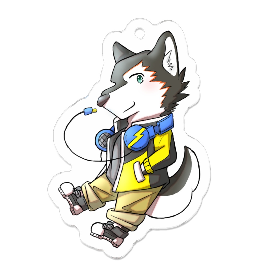 うたけもアクリルキーホルダー 狼音アロ (50mm×50mm)