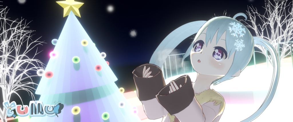 【バーチャルアイドルYUMU】ホワイトクリスマスマグカップ タイプB