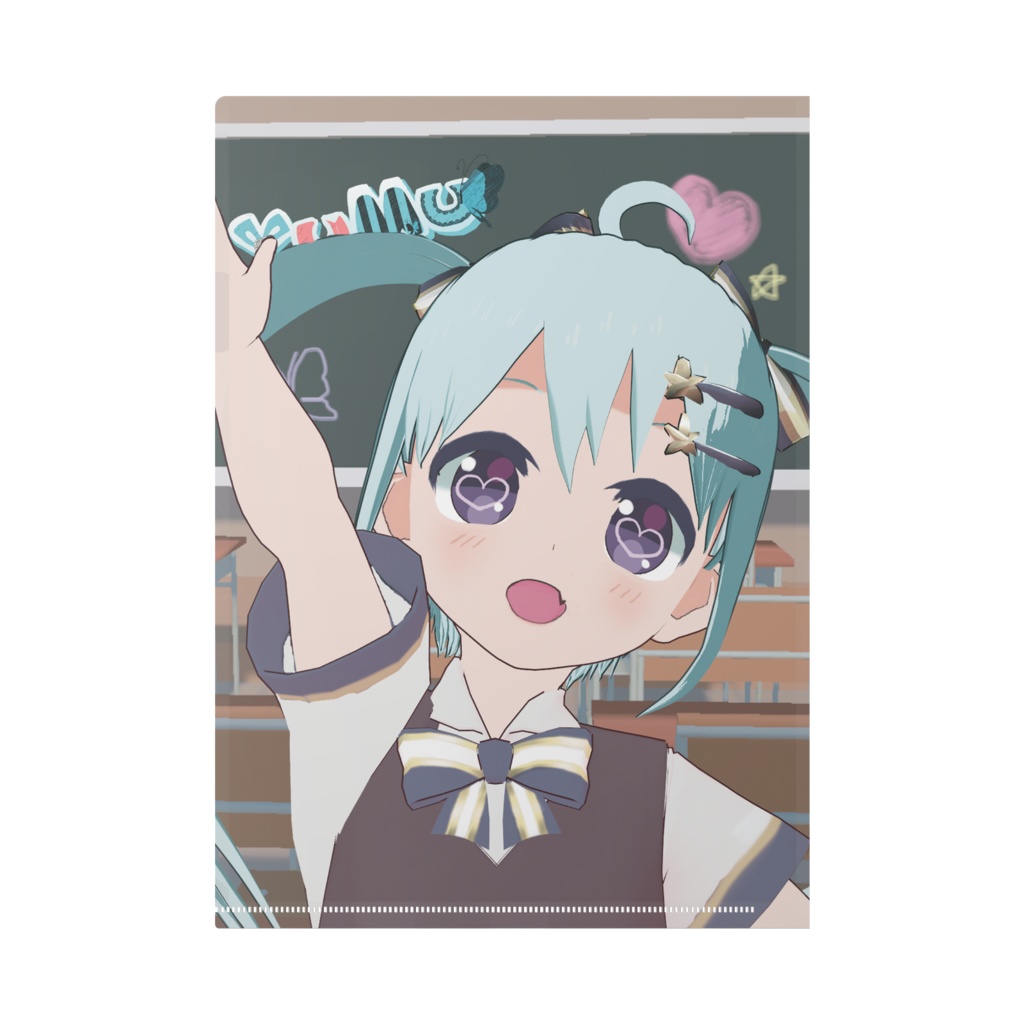 【4周年記念グッズ】YUMU(流れ星学園制服コーデ) クリアファイル A4(表裏印刷あり)