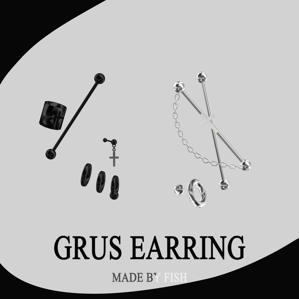 【Grus対応】Cross Earring for Grus