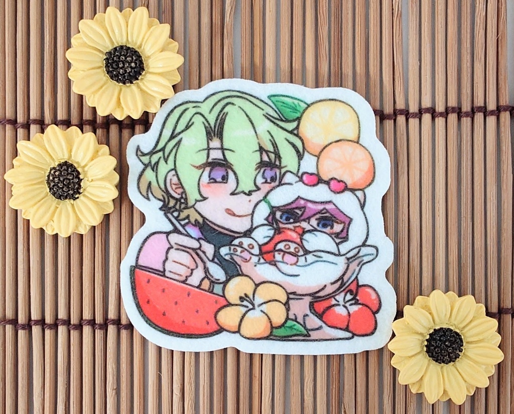 ひよいばにゃんフェルトステッカー