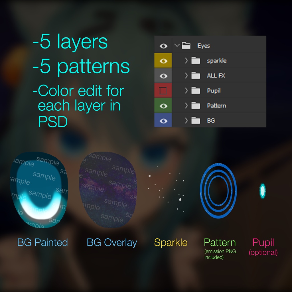 竜胆 Eye Textures SHP