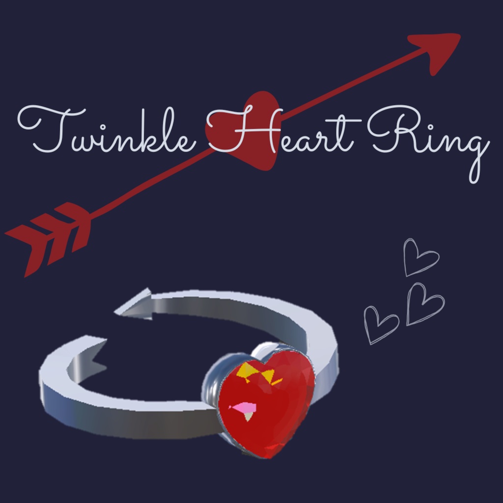 【VRchat用】°˖✧軌跡が残る°˖✧Twinkle Heart Ring