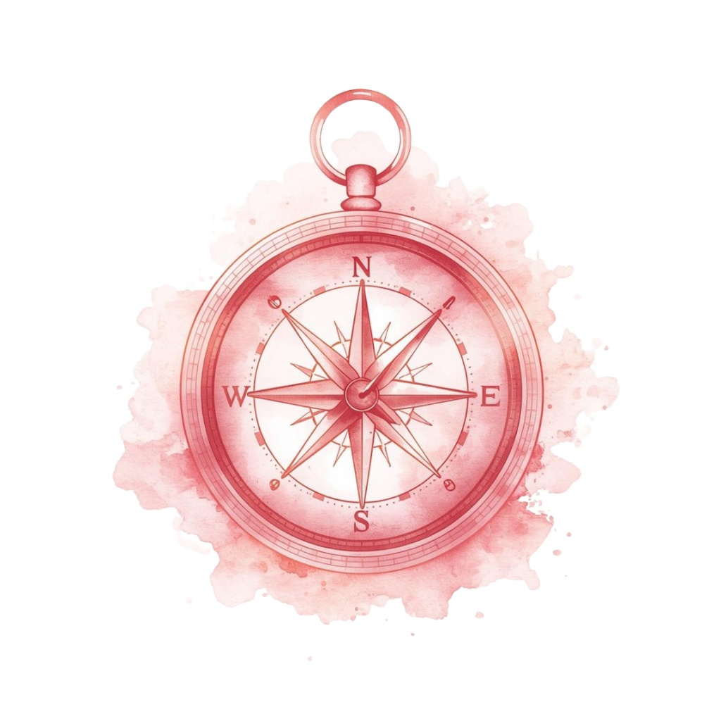 アンティーク風ピンク旅行アイコン|水彩クリップアート10種(PNG)