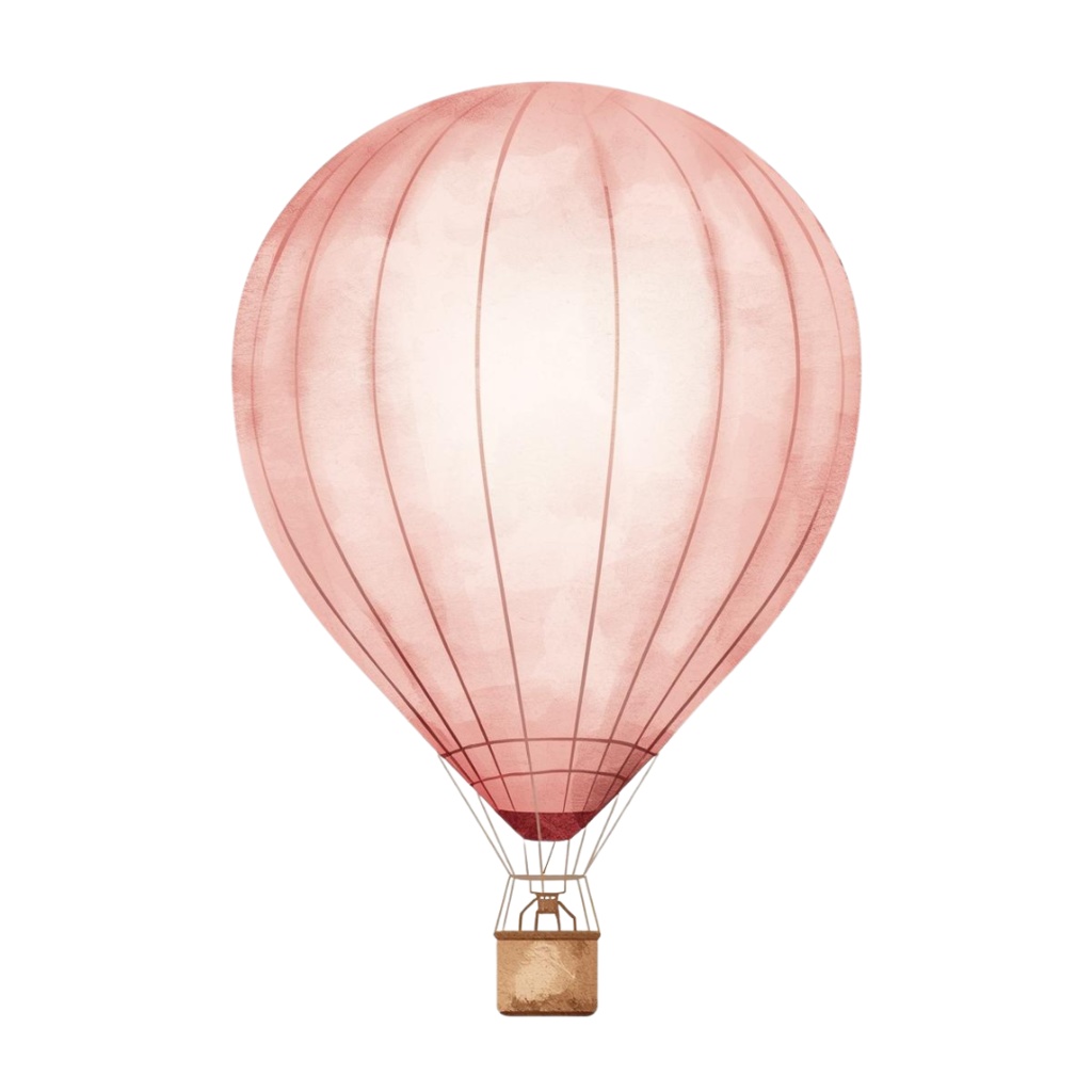 アンティーク風ピンク旅行アイコン|水彩クリップアート10種(PNG)