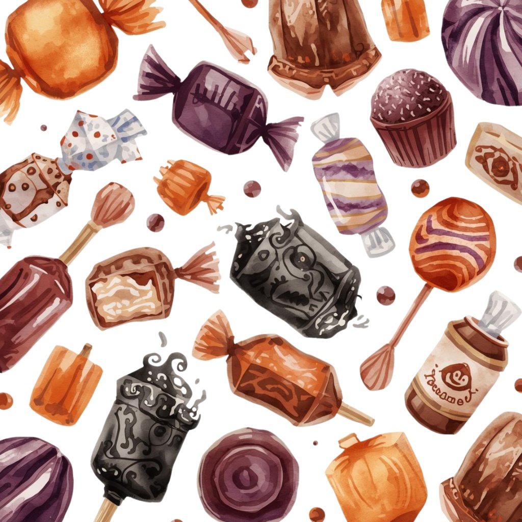 水彩アンティークの可愛いハロウィンクリップアートセット(全10種類)