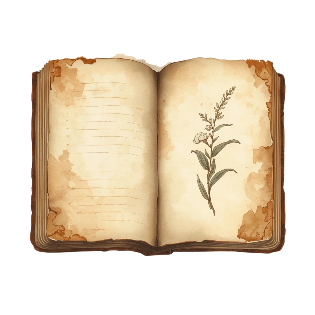 「アンティーク文房具の水彩クリップアート(暖色系)」