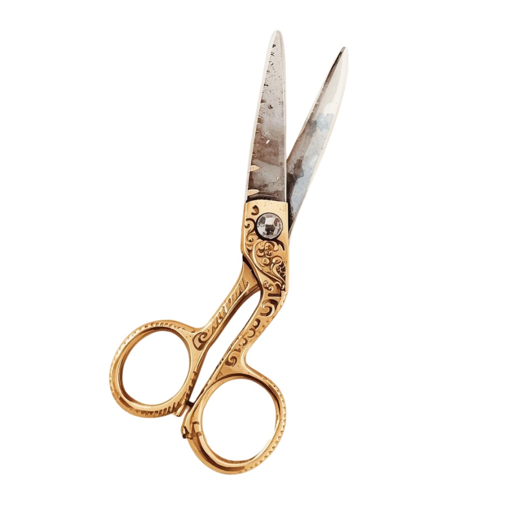 「アンティーク文房具の水彩クリップアート(暖色系)」