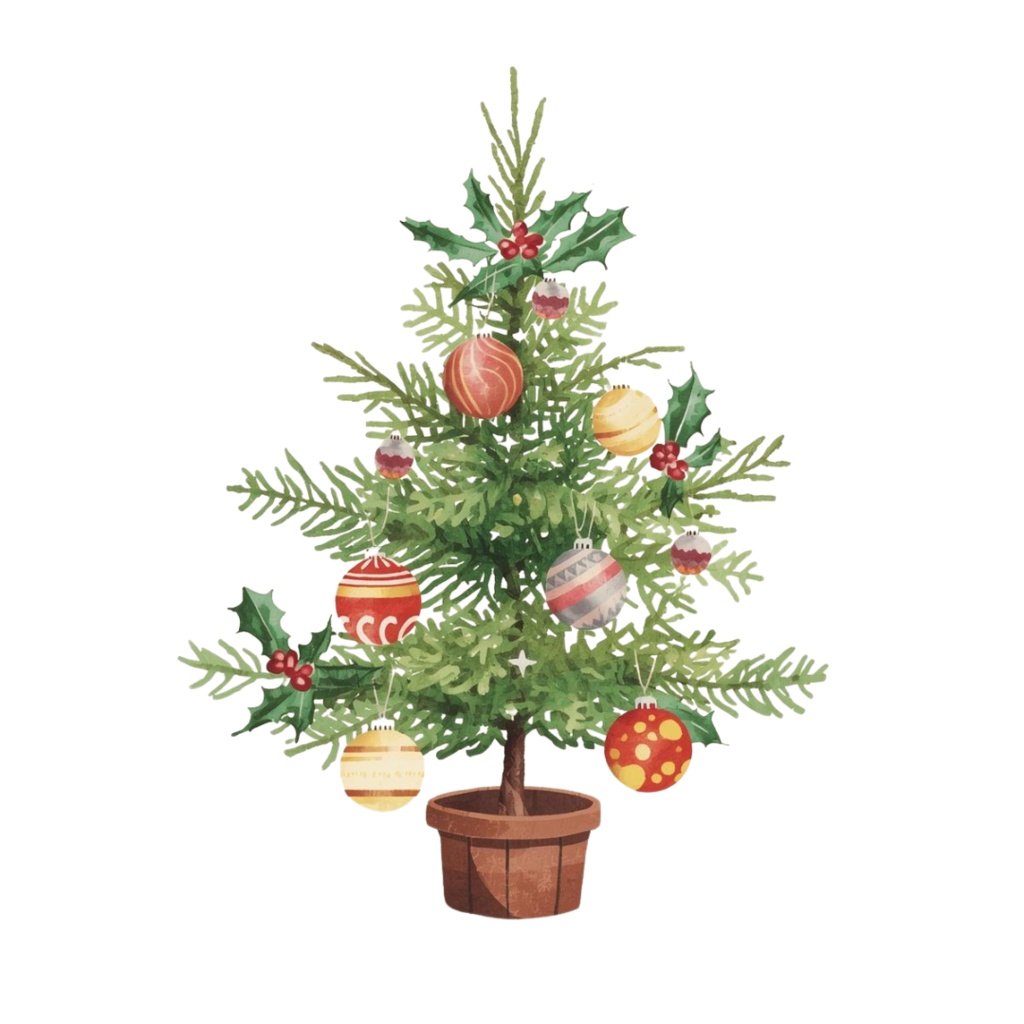 「アンティーク水彩のクリスマスクリップアートセット(全10種)」