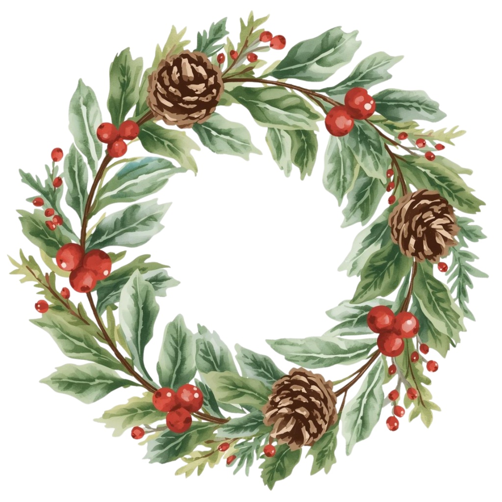 「アンティーク水彩のクリスマスクリップアートセット(全10種)」