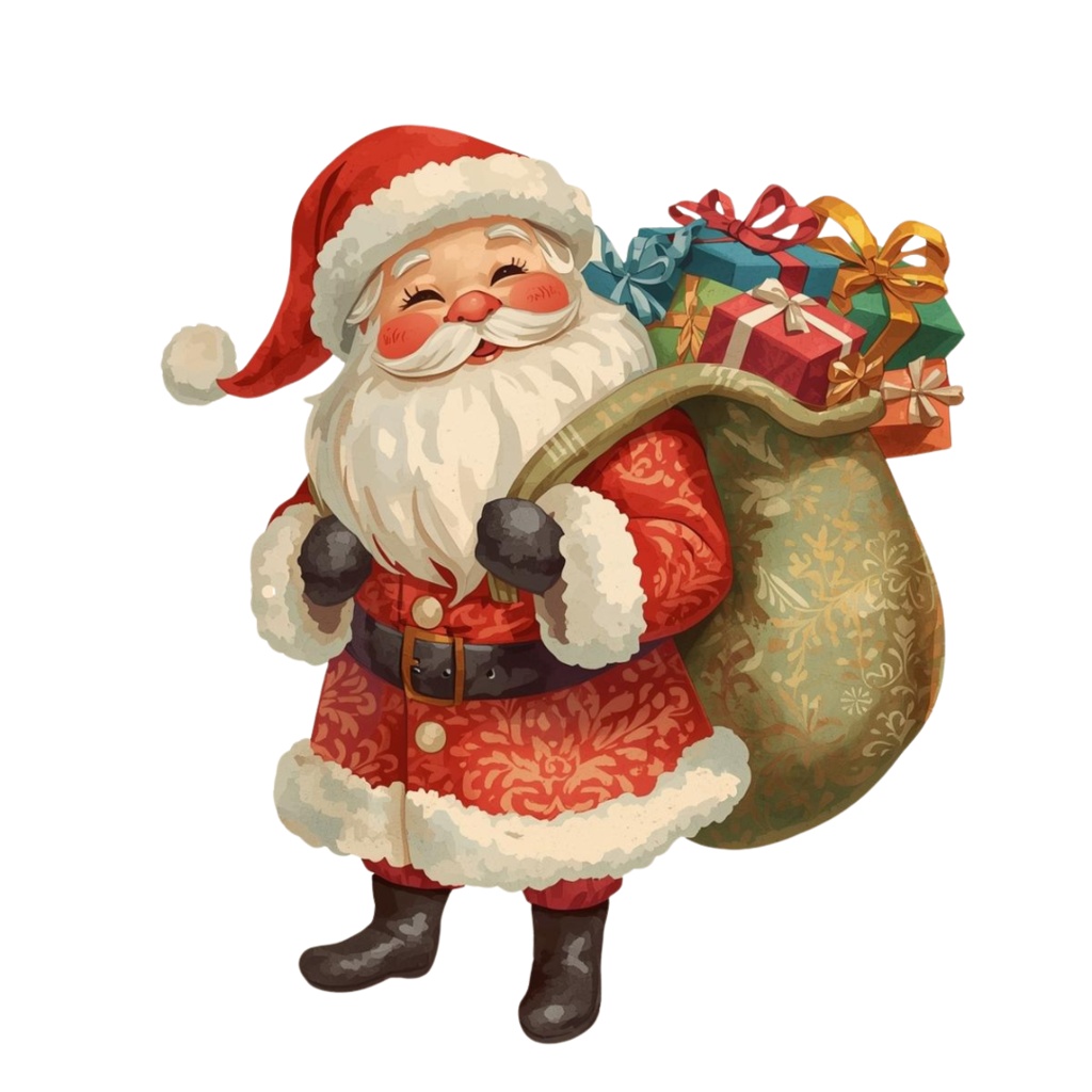 「アンティーク水彩のクリスマスクリップアートセット(全10種)」