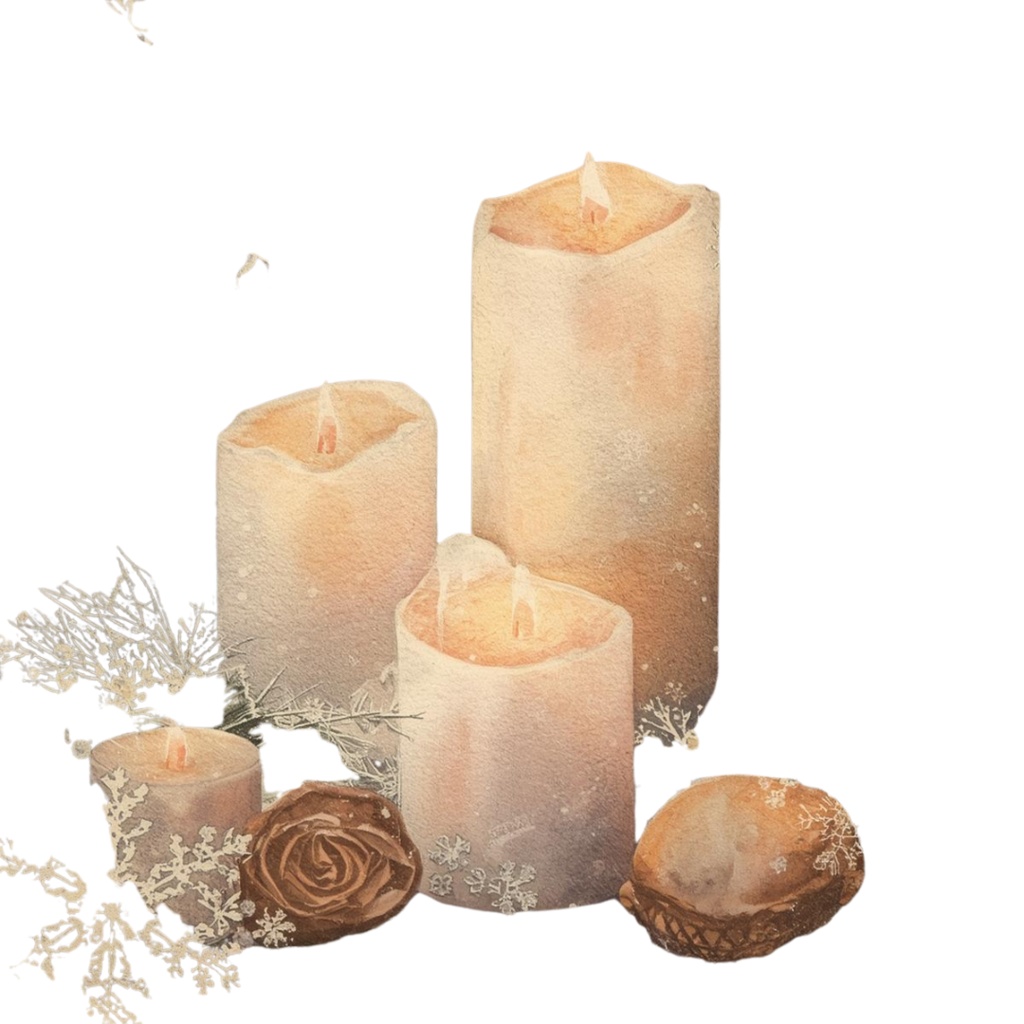 「アンティーク水彩のクリスマスクリップアートセット(全10種)」