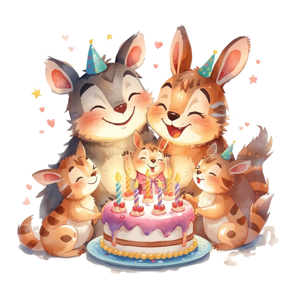 「おたんじょうびパーティークリップアートセット|3〜5歳向け可愛いイラスト(全10種類)」