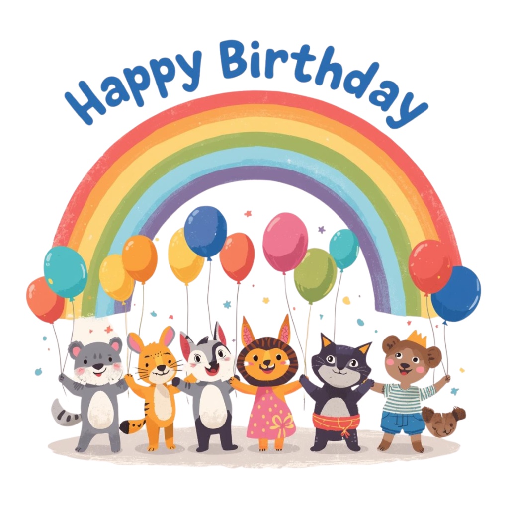 「おたんじょうびパーティークリップアートセット|3〜5歳向け可愛いイラスト(全10種類)」