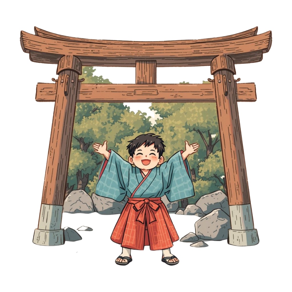 「水彩 七五三クリップアートセット|和風で可愛いお祝いイラスト素材(全10点)」