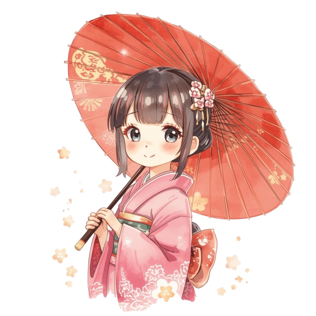 「水彩 七五三クリップアートセット|和風で可愛いお祝いイラスト素材(全10点)」