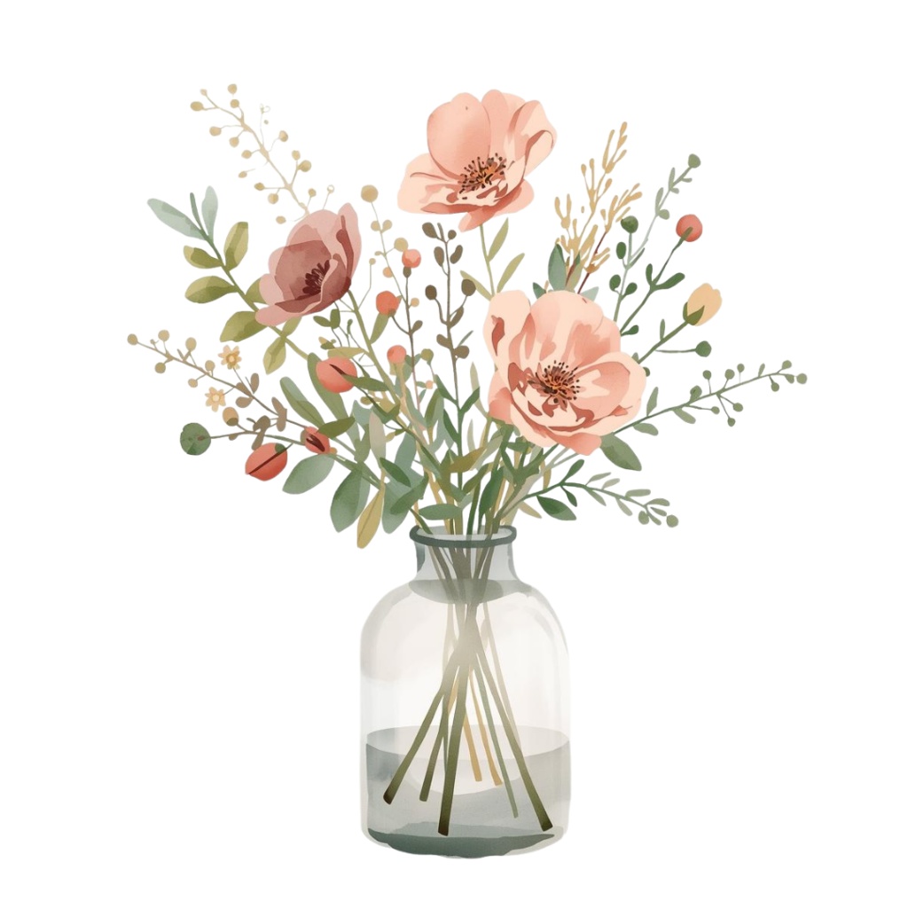 水彩×北欧ボタニカル 春のクリップアートセット