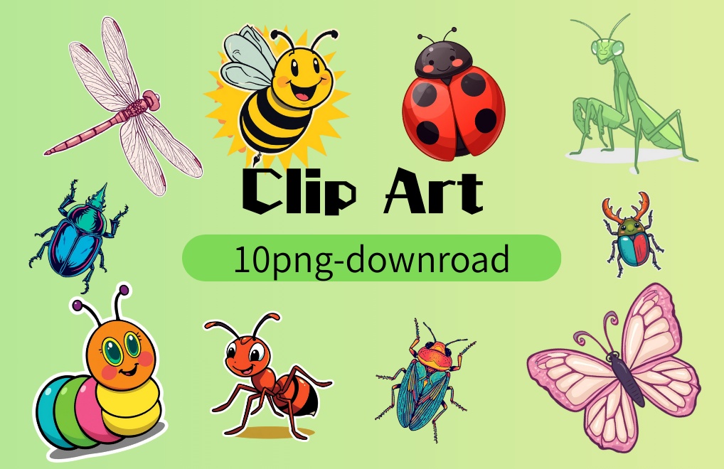 カラフルで可愛いポップ昆虫シリーズ(全10種類)