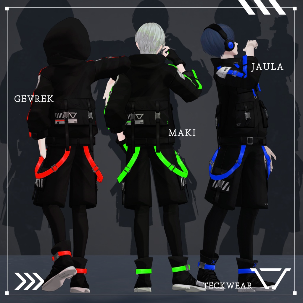 男性3Dモデル衣装「Techwear」