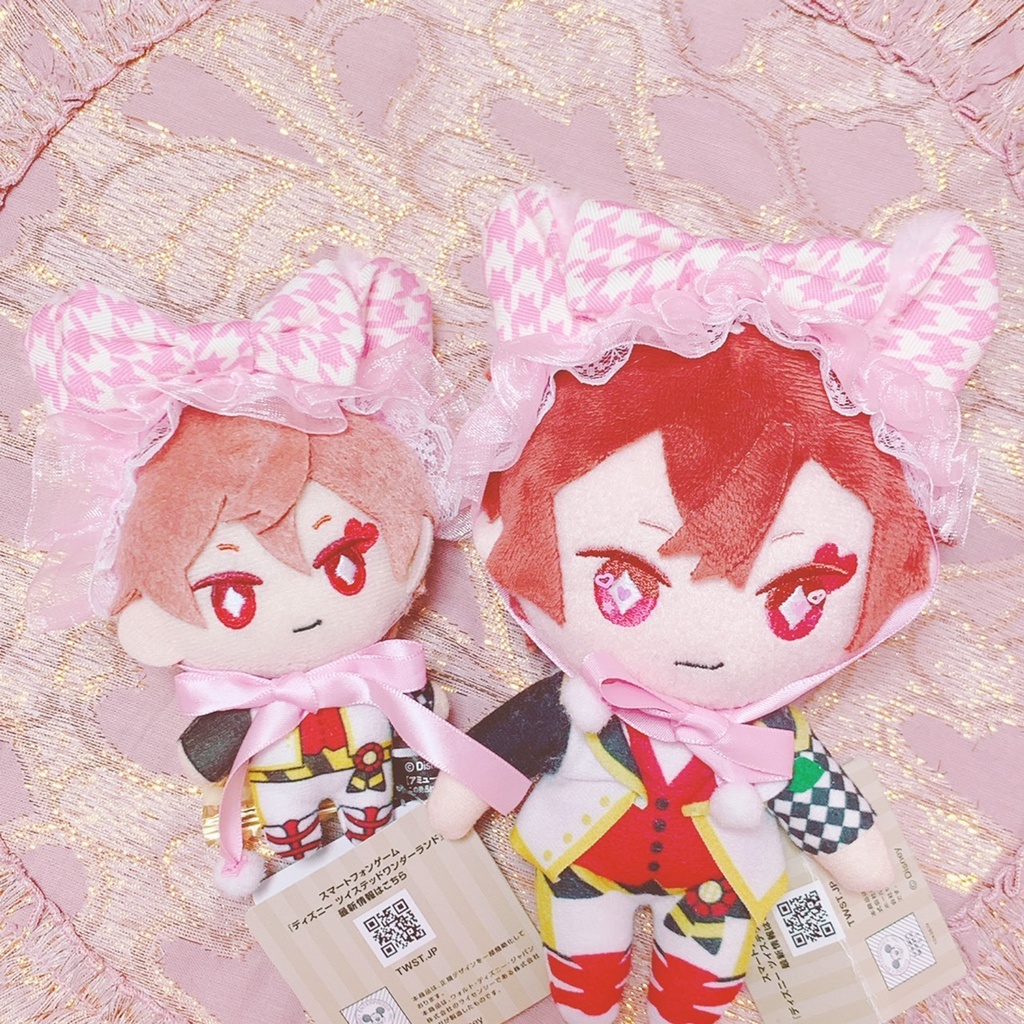 ぴんく千鳥柄 ビッグリボンにゃんこ ヘッドドレス