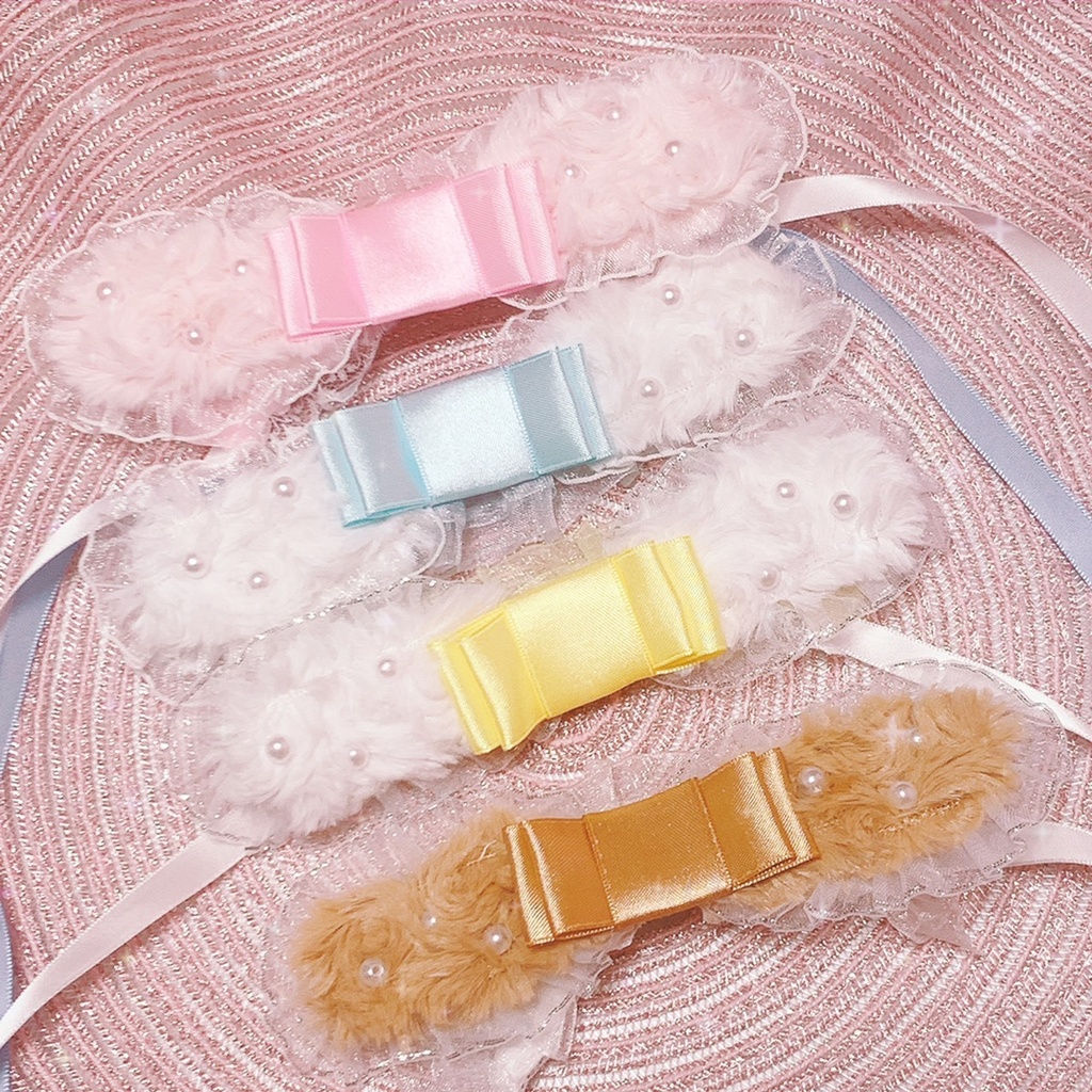 たれみみ パールフリルりぼん ヘッドドレス