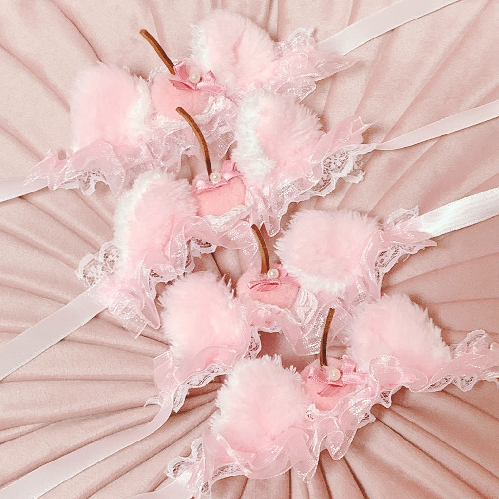 ピンクチェリー ねこみみ ヘッドドレス