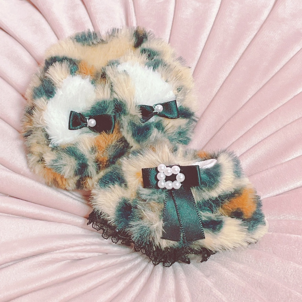 ねこみみベレー帽ふわふわケープセット*レオパードver.