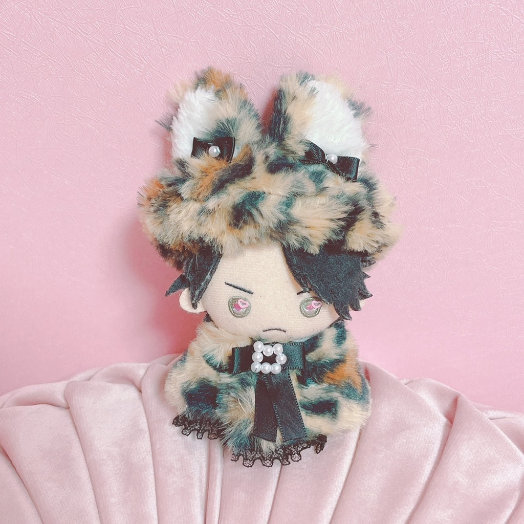 ねこみみベレー帽ふわふわケープセット＊レオパードver.