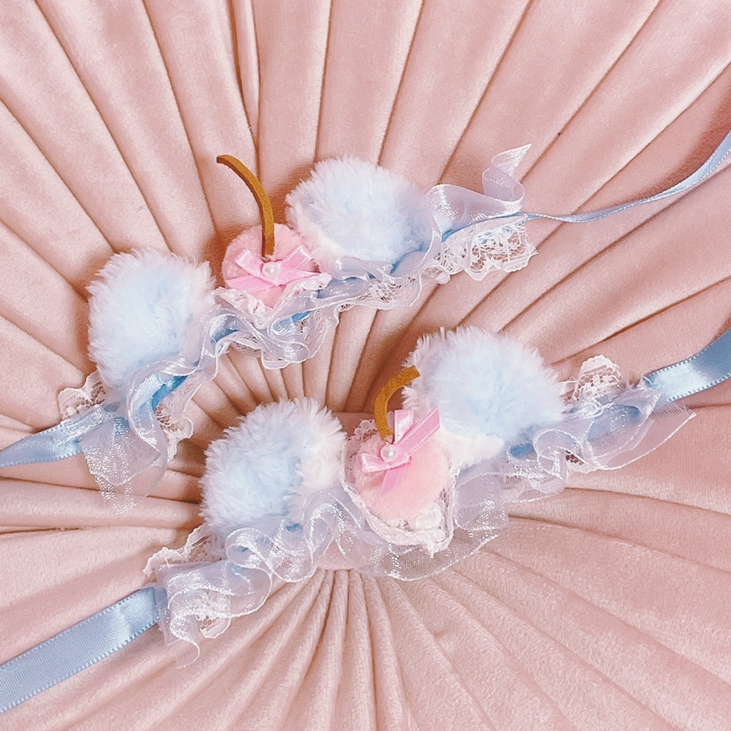 ピンクチェリー ねこみみ ヘッドドレス *ラムネver.