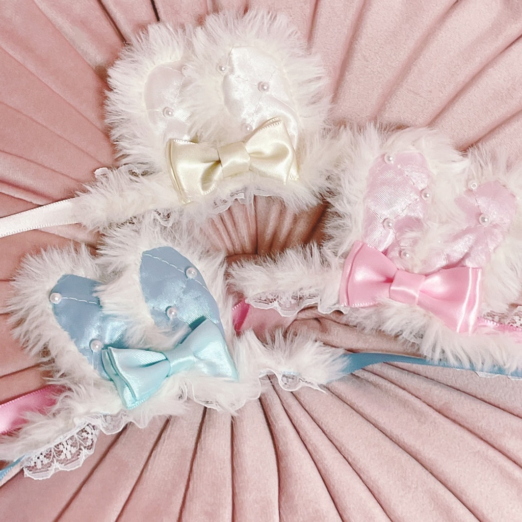 キルティングパール うさみみヘッドドレス ファーver.