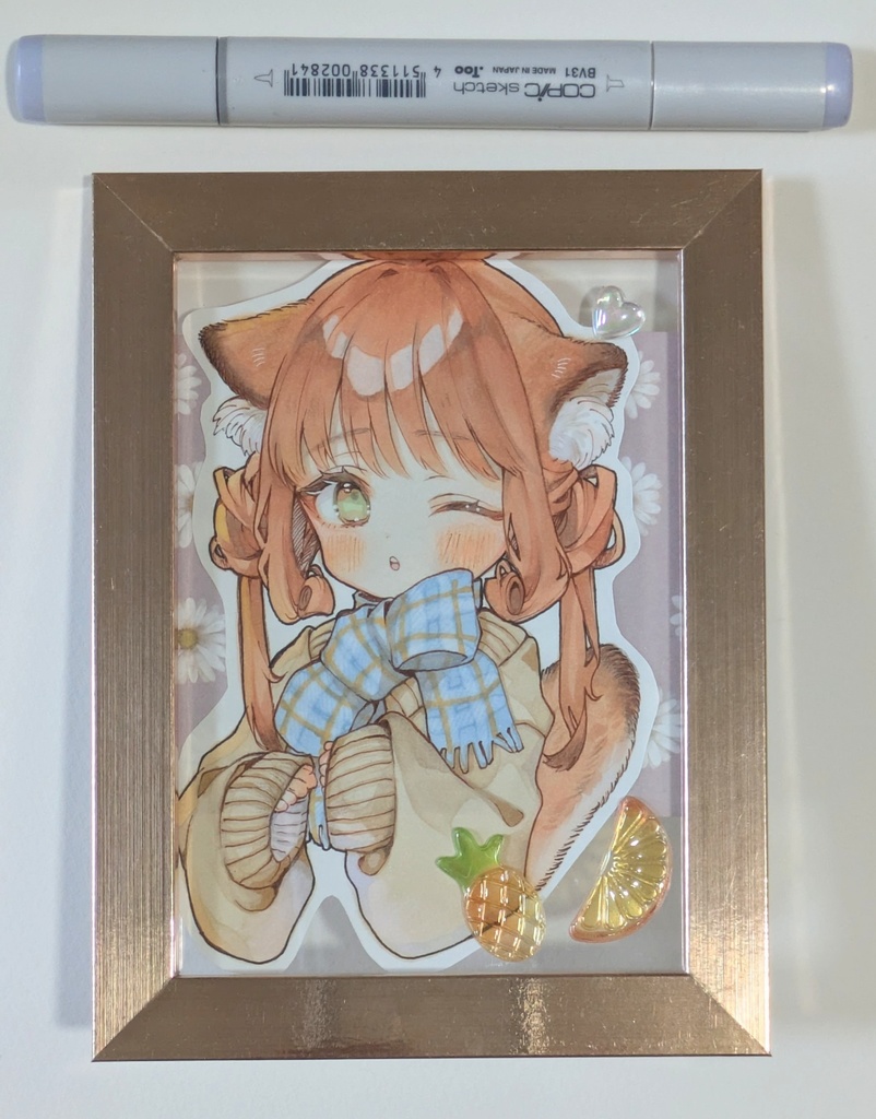 スクラップデコ原画◎オリジナル◎ポストカードフレーム