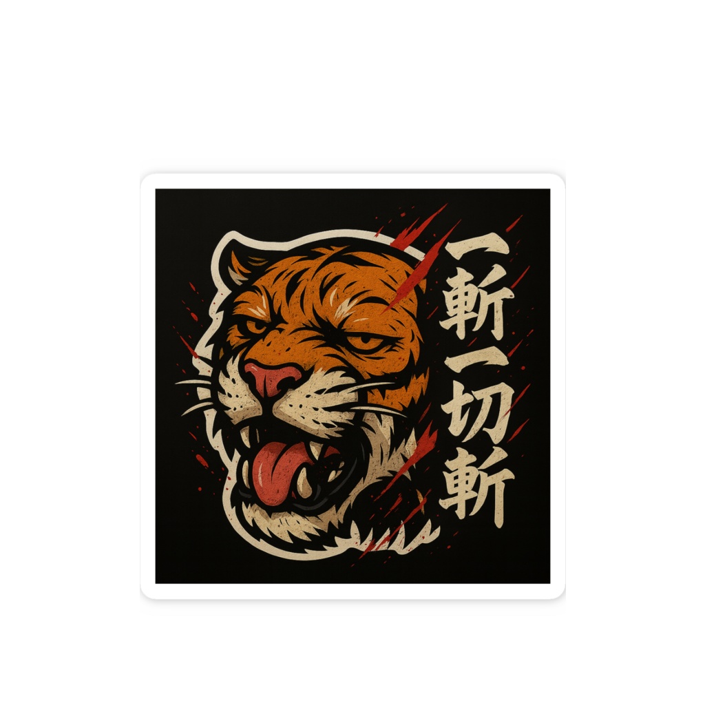『一斬一切斬　虎獣人』スマホステッカー