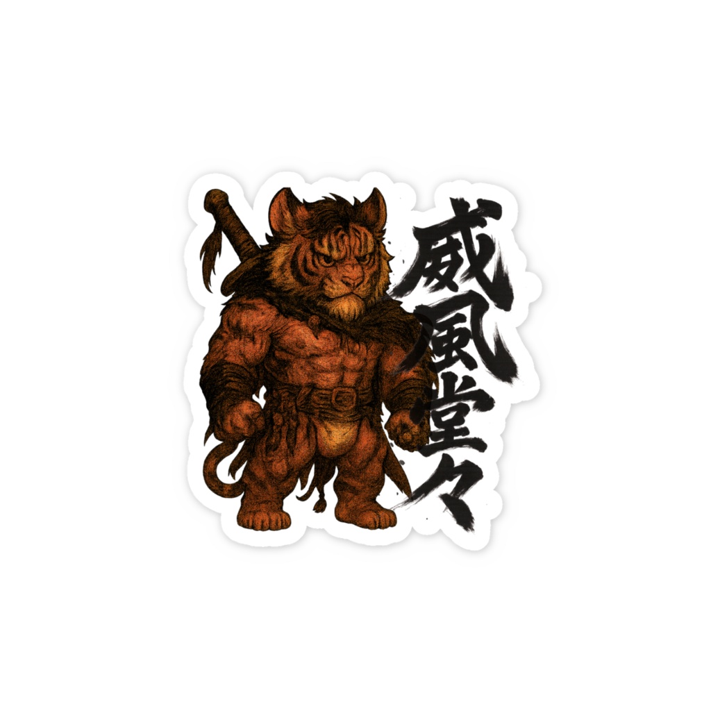 『威風堂々　虎獣人』スマホステッカー